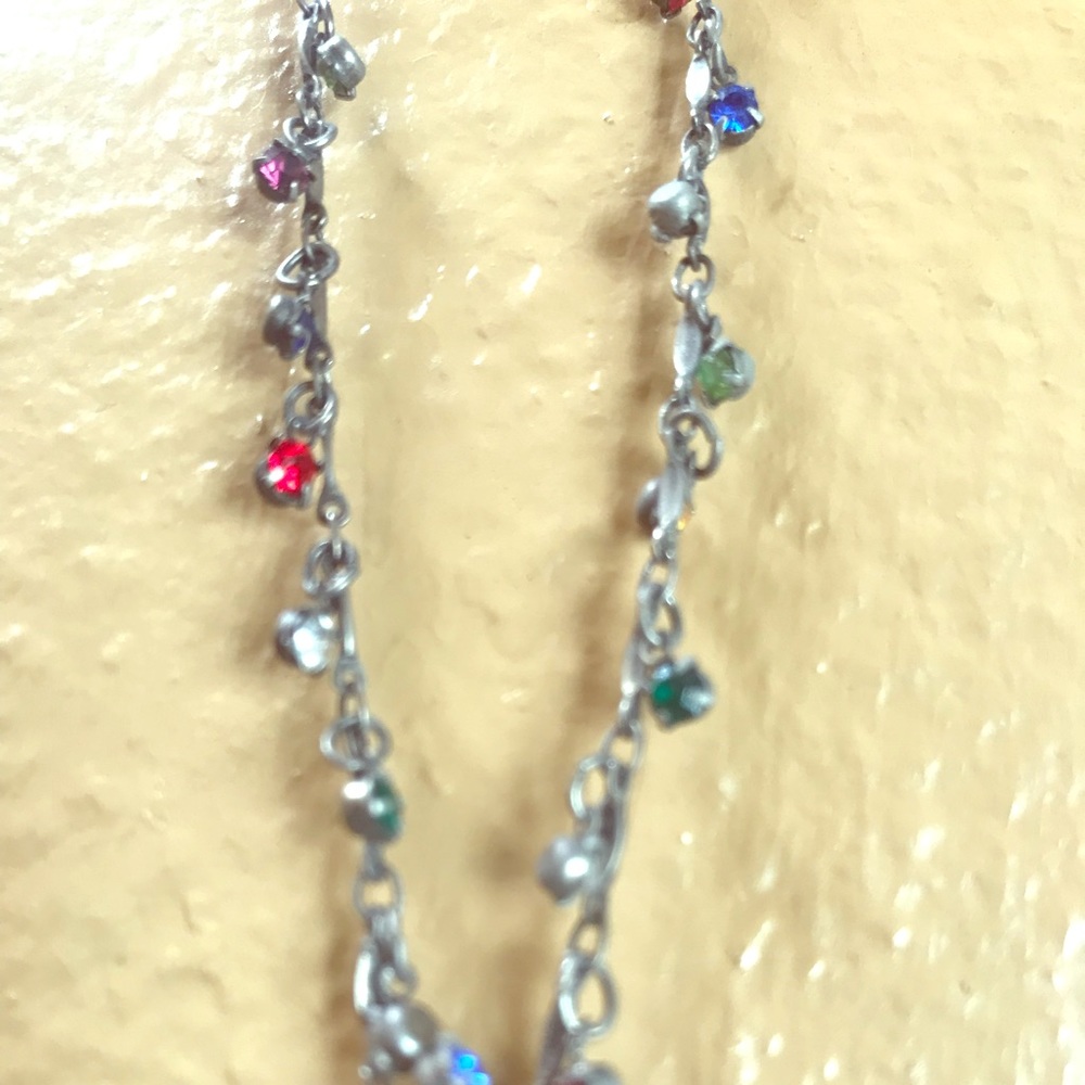 Multi color small stones in small chain